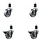 Service Caster 3'' Semi Steel Wheel Swivel 1-1/2'' Expanding Stem Caster Set 2 Brakes, 4PK SCC-EX20S314-SSS-2-PLB-2-112 - alternate 1